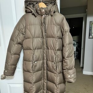 Eddie Bauer puffer Coat Brown Down filled